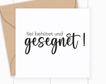 Segens-STEMPEL "Sei behütet und gesegnet!" 40 - 80 mm / Selbstfärber / Holzstempel / optional mit Stempelkissen / oder nur das Stempelgummi