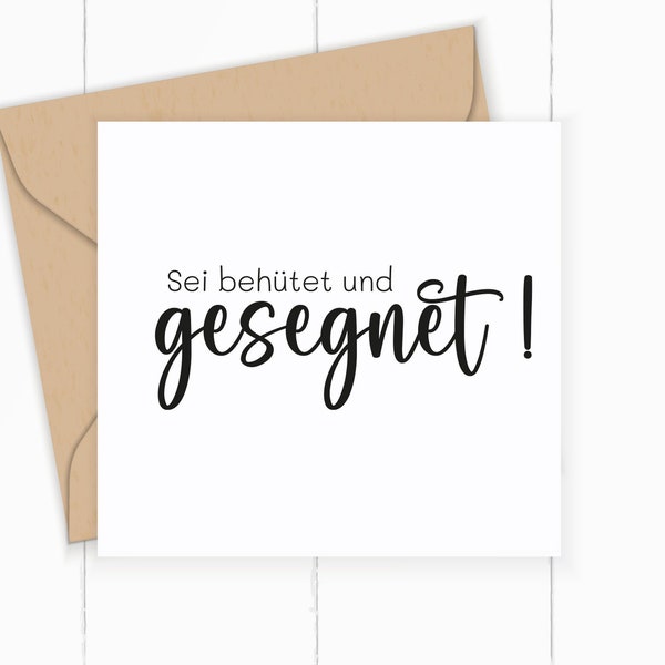 Segens-STEMPEL "Sei behütet und gesegnet!" 40 - 80 mm / Selbstfärber / Holzstempel / optional mit Stempelkissen / oder nur das Stempelgummi