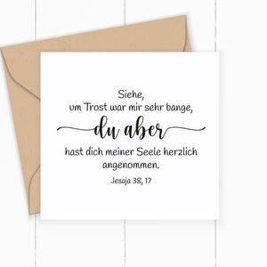 Bijbelvers STEMPEL "Jesaja 38, 17 - Troost" 41 - 100 mm / zelfinktende / houten stempel met stempelkussen / rubberstempel
