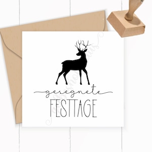 Weihnachts STEMPEL &quot;gesegnete Festtage&quot;  41 - 100 mm /  als Selbstfärber/ Holzstempel optional mit Stempelkissen / Stempelgummi