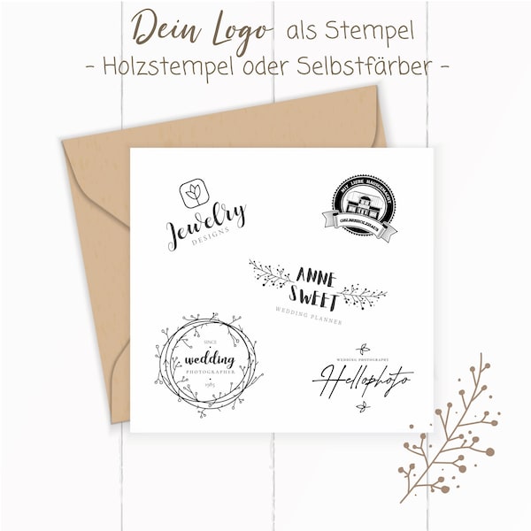 Logostempel Firmenstempel - Dein Bild, deine Skizze, dein Logo, dein ganz persönliches Design als STEMPEL // Holzstempel oder Selbstfärber