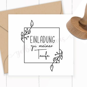 SELLO "INVITACIÓN a mi bautismo" en autoentintado / sello de madera / bloques / sello de goma - para hacer tus invitaciones