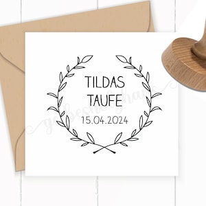 personalisierter STEMPEL für Einladungskarten zur Taufe / Konfirmation / Kommunion / Segnung / Hochzeit / Silberhochzeit / Jubiläum
