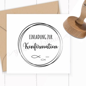 SELLO "INVITACIÓN a la Confirmación" como autoentintado/sello de madera/bloques/sello de goma - para hacer sus tarjetas de invitación