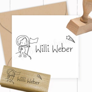 TIMBRO con il nome desiderato per i-Männchen, alunni della prima elementare, alunni per l'iscrizione a scuola ca. 59 x 22 mm come timbro autoinchiostrante / in legno / blocco