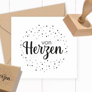 Confetti STAMP "du coeur" tampon en bois / blocs / auto-encreur / tampon en caoutchouc non monté / pour vos cartes, cadeaux, courrier, bougies