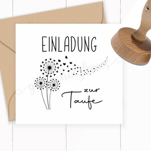 SELLO "INVITACIÓN a mi bautismo" en autoentintado / sello de madera / bloques / sello de goma - para hacer tus invitaciones