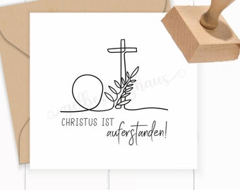 STEMPEL "Christus ist auferstanden!" als Selbstfärber / Holzstempel / Stempelgummi für deine OsterPost, OsterKarten, OsterGeschenke