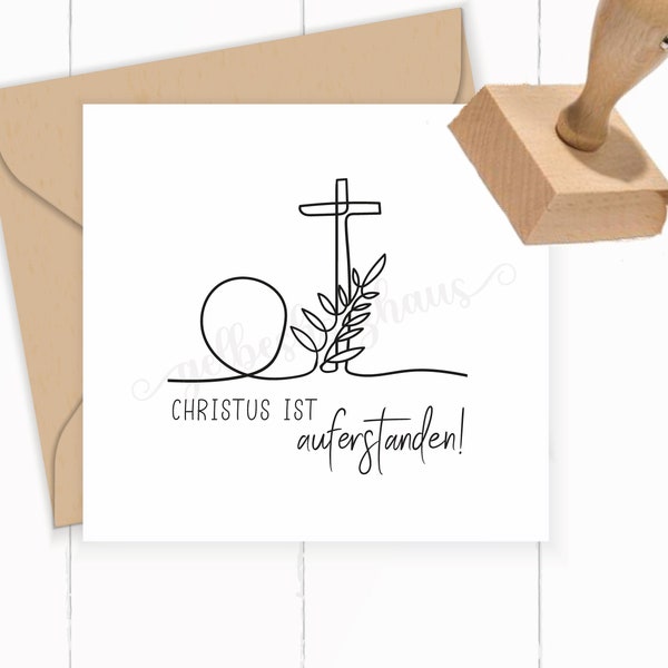 STEMPEL "Christus ist auferstanden!" als Selbstfärber / Holzstempel / Stempelgummi für deine OsterPost, OsterKarten, OsterGeschenke