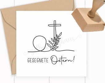 STEMPEL "Gesegnete Ostern" als Selbstfärber / Holzstempel / Stempelkissen / Stempelgummi für deine Oster-Post, Oster-Karten, Oster-Geschenke