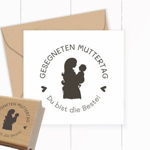 Muttertags-STEMPEL "Gesegneten Muttertag" als Selbstfärber / Holzstempel / mit Stempelkissen / Stempelgummi für Karten, Geschenke und Post