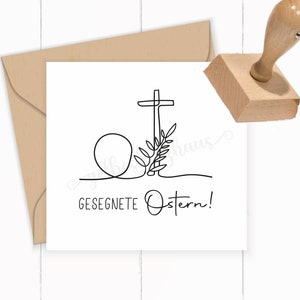 STEMPEL "Gesegnete Ostern" als Selbstfärber / Holzstempel / Stempelkissen / Stempelgummi für deine Oster-Post, Oster-Karten, Oster-Geschenke