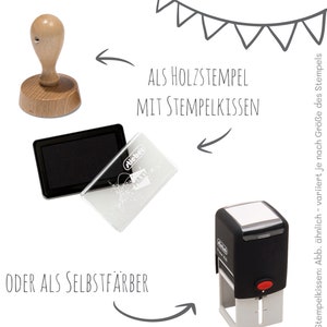 großer AdressSTEMPEL für Hebammen und Geburtshelfer Sonnenschein / 41 oder 50 mm / Selbstfärber oder Holzstempel / personalisierbar Bild 2