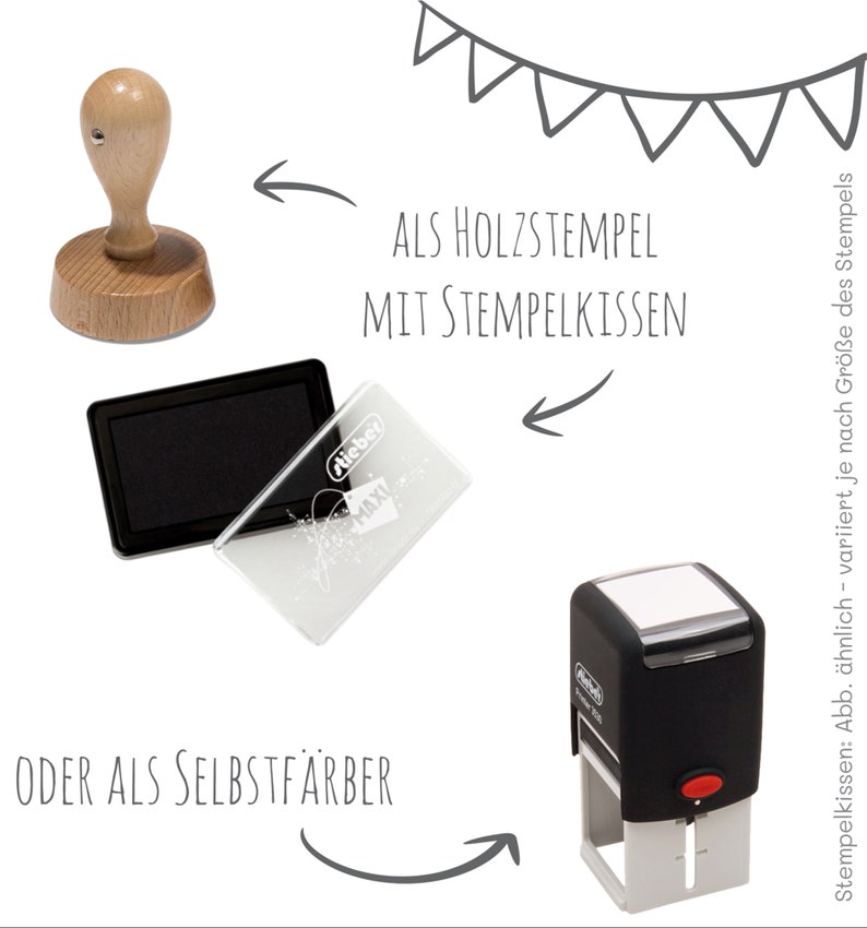 großer AdressSTEMPEL für Hebammen und Geburtshelfer Sonnenschein / 41 oder 50 mm / Selbstfärber oder Holzstempel / personalisierbar Bild 2