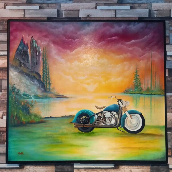 Motorcycle Painting Etsy
