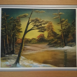 Original art, oil painting, canvas painting, wall art, original painting, hand painted traditional art, landscape , framed art