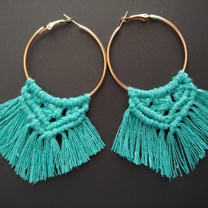 Macrame hoop earrings