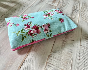 Floral Diaper Clutch Organizer: Cotton Baby Wipes Holder