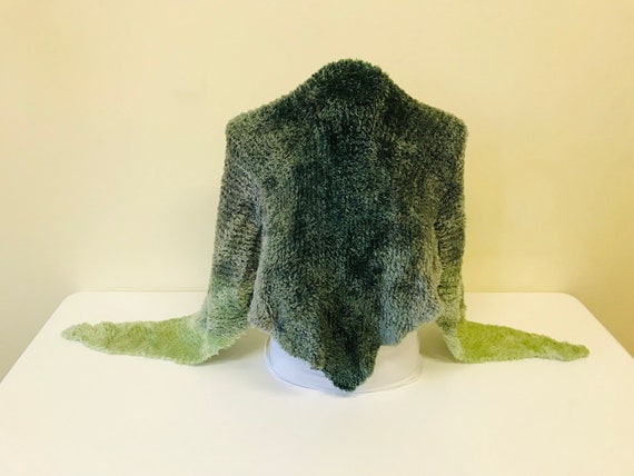 emerald green fur shawl