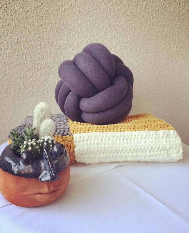 Gen Z yellow knot Pillow . Large Knot pillow knot cushion Etsy