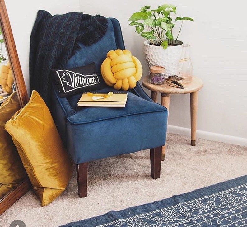 Gen Z yellow knot Pillow . Large Knot pillow knot cushion Etsy