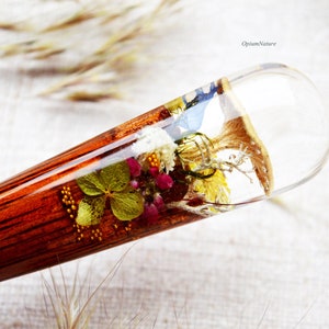 Resin wood hair stick with real mushrooms Moss Hair fork Wooden hair fork Forest Hair stick Hair accessories for women Terrarium hair stick