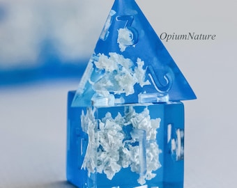 Blue Sky Cloud Dice Set: Resin Polyhedral RPG Dice