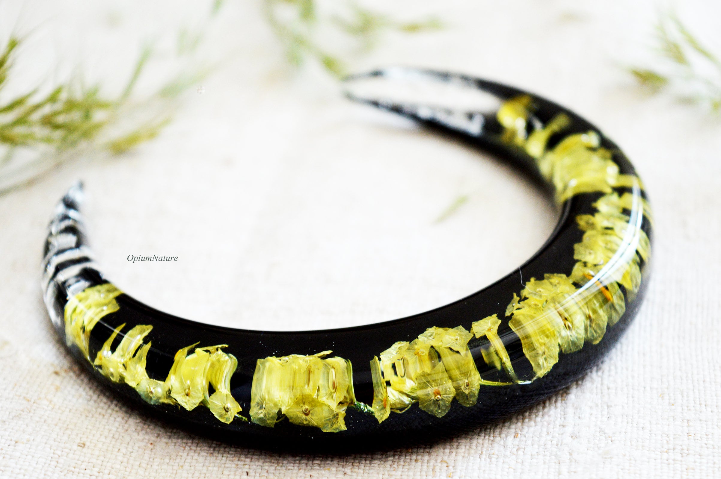 Real Limonium and Silver Leaf Moon Hair Stick Moon Hair Fork