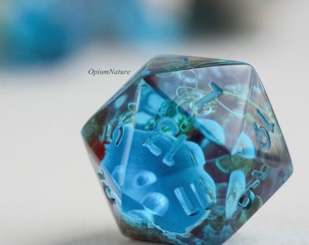Seashell Resin D20 Dice, Ocean World Polyhedral Dice for D&D