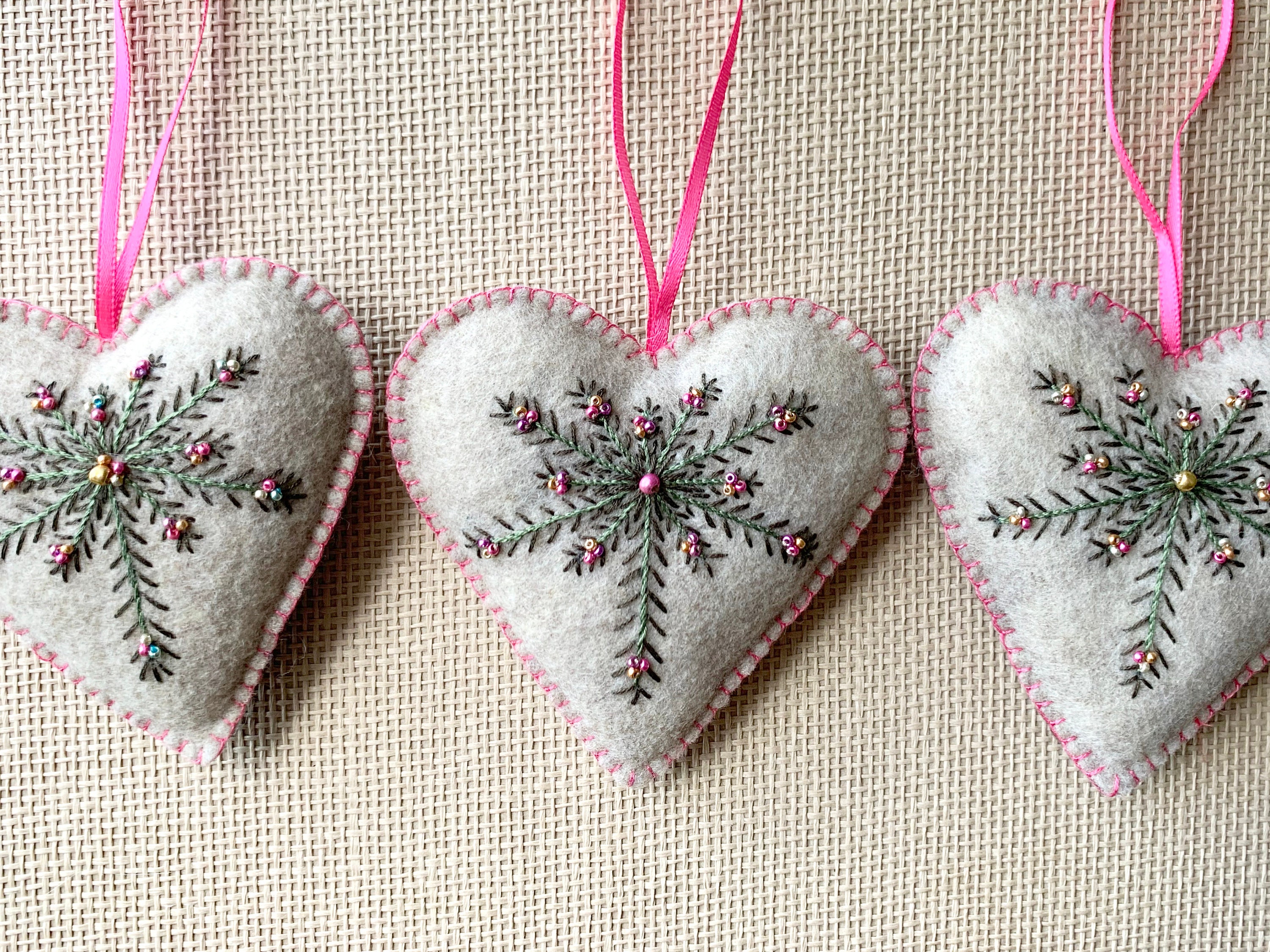 Elegant Nordic Felt Heart Ornament Gift Christmas Decoration - Etsy Canada