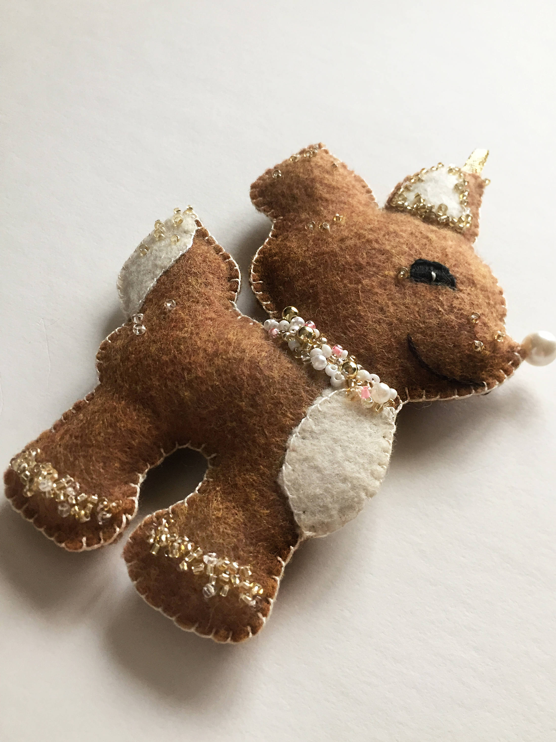 Sparkly Reindeer/deer Christmas Ornament Handmade Felt Etsy