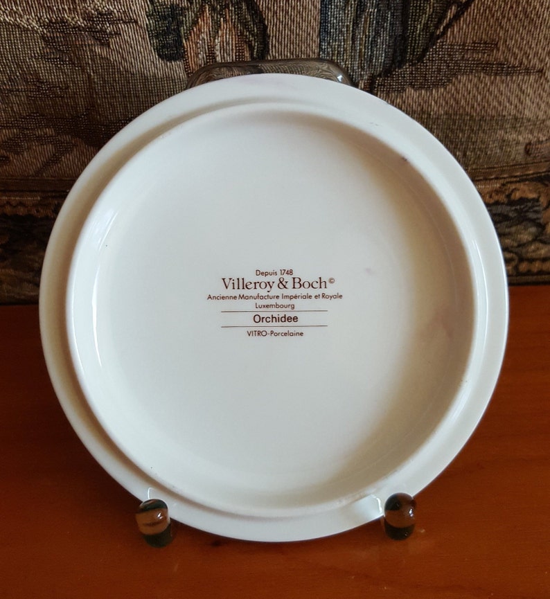 Villeroy /& Boch Orchid Porcelain Can Can Case Jewelry Box Orchids Decor vintage porcelain Germany
