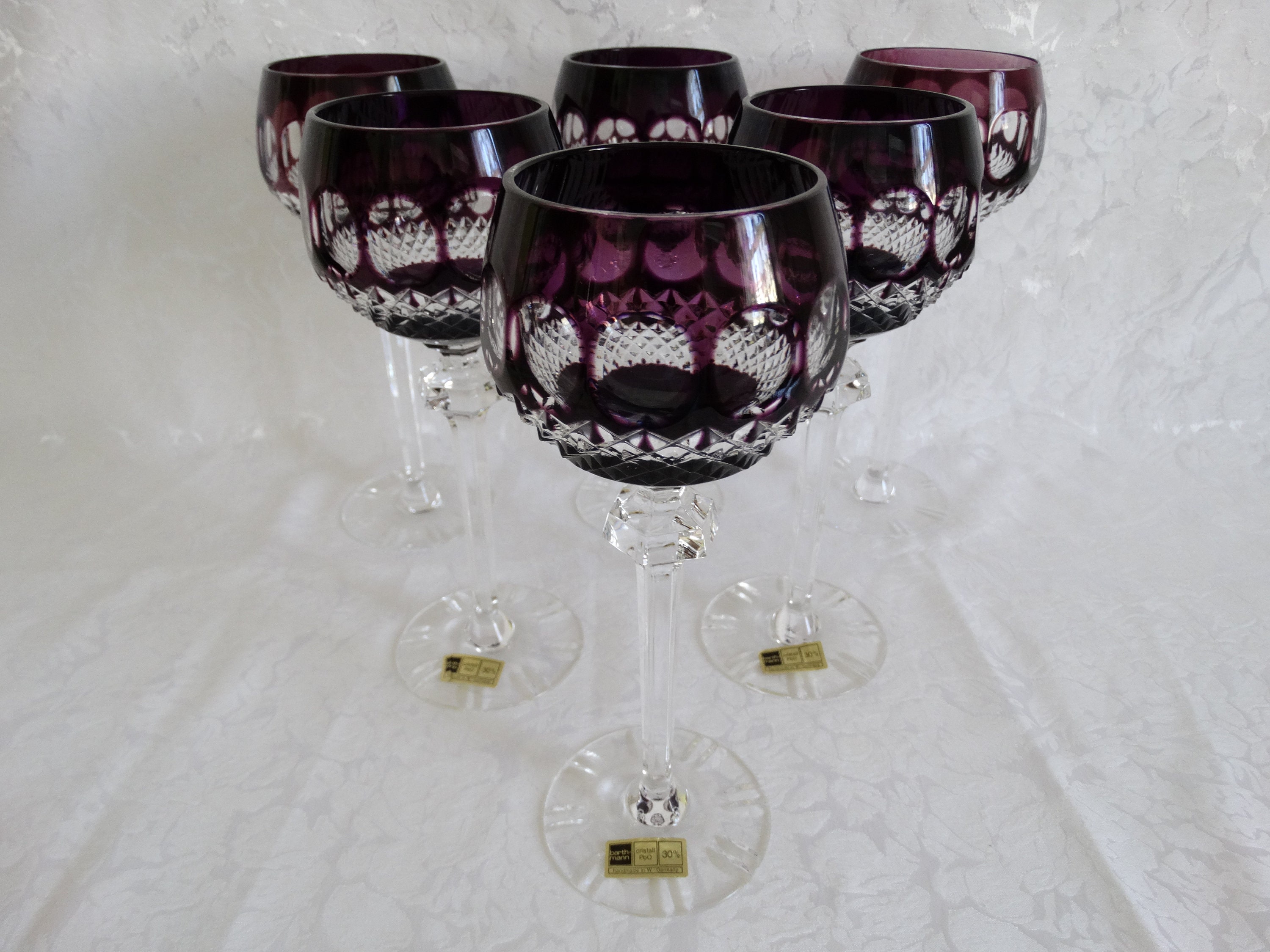 Lead Crystal Wine Glasses with Diamond Pattern from Barthmann, West  Germany, 1970s, Set of 6 for sale at Pamono