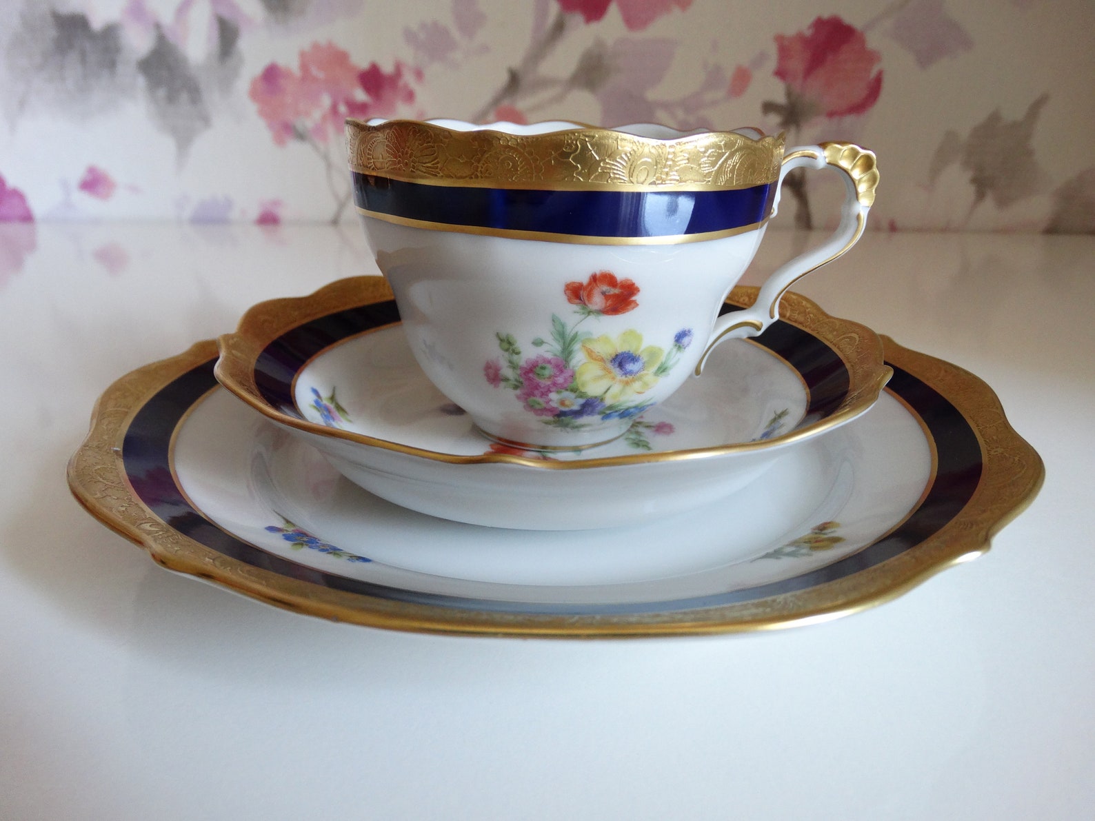 Lindner TeaCup Tea Cover Gold Porcelain Vintage Coffee Cup old Etsy