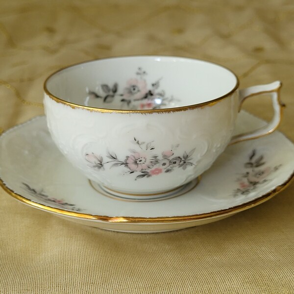 Rosenthal Sanssouci Grau Rose Mokka Espresso Tasse Vintage