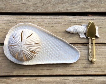 Porcelain fish cutlery rest | Knife rest | Spoon rest | Fork rest | Porcelain handmade ceramic