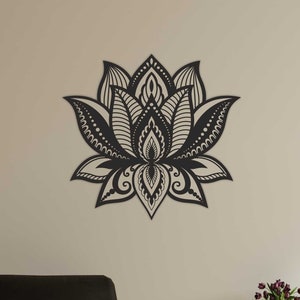 Lotus Flower Wood Wall Art Decor Wooden Nursery Bedroom Wood Wall Sign Gift for Her