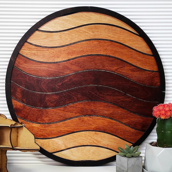 Wood Modern Decor Wood Wall Round Decor Wood Wall Hanging Geometric Wood Wall Art Wood Modern Decor