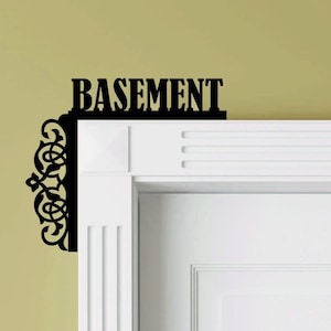Basement Door Topper, Home Decor Signs,  Over The Door Sign, Personalized Door Decor, Custom Name Sign, Door Signs, Laser Cut Door Topper