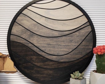 Wood Wall Round Decor Wood Wall Art Wood Modern Decor Wood Wall Hanging Geometric Wood Wall Art