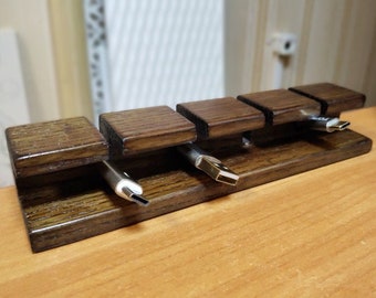 Wooden Cable and Charger Organizer for laptop Cable Management for Power Cords and Charging Cables Charger organizer management desk for men