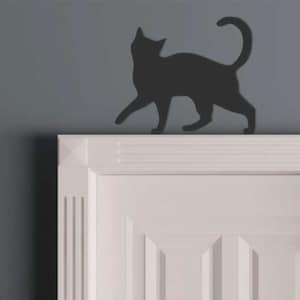 Katzen-Türtopper, Katzensilhouette-Dekor, Türschilder, Über der Türschild, personalisiertes Türdekor, benutzerdefiniertes Namensschild, Laser geschnittener Türtopper