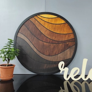 Wood Wall Round Decor Wood Wall Art Wood Wall Hanging Geometric  Wood Modern Decor