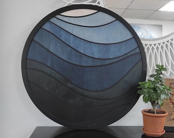 Wood Wall Round Wood Modern Decor Wall Art Wood Wall Hanging Geometric Wood Wall Art Home Decor