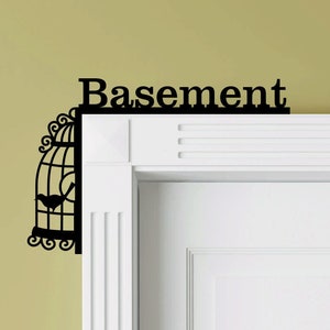 Basement Door Topper, Home Decor Signs,  Over The Door Sign, Personalized Door Decor, Custom Name Sign, Door Signs, Laser Cut Door Topper