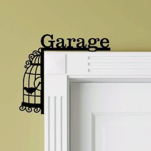 Garage Zimmer Zeichen, Home Decor Zeichen, Laser geschnitten Tür Topper, personalisierte Tür Dekor, benutzerdefinierte Namensschild, Tür Zeichen, über die Tür Zeichen