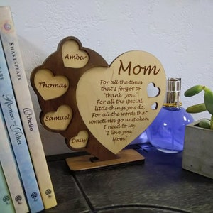 Mother's Day Personalized, Personalized Gift for Mom, Birch Wood Plaque ...