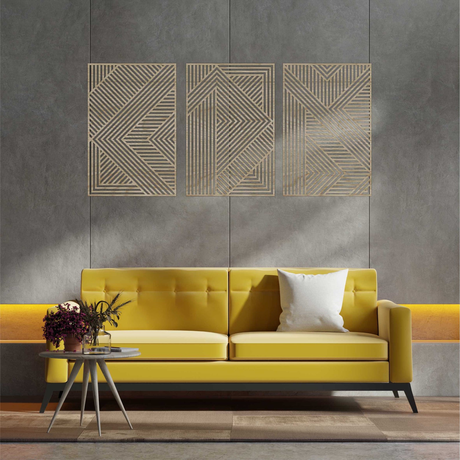 Wood Wall Art Geometric Wood Panel Art Geometric Wood Wall Etsy