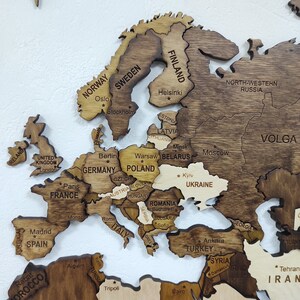 3D Wooden World Map, 5th Anniversary Gift, World Map Wall Art, Wall Decor, Housewarming Gift, Wedding Gift