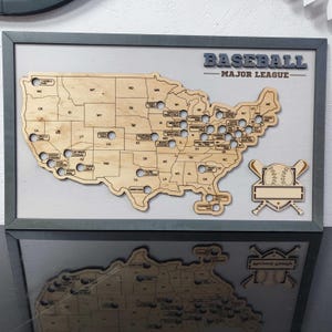 Baseball Stadion Karte, MLB Stadion Karte, Pro Baseball Stadion Tracker, Baseball Geschenk, Stadion Reisekarte, personalisiertes Geschenk, Geschenk für ihn